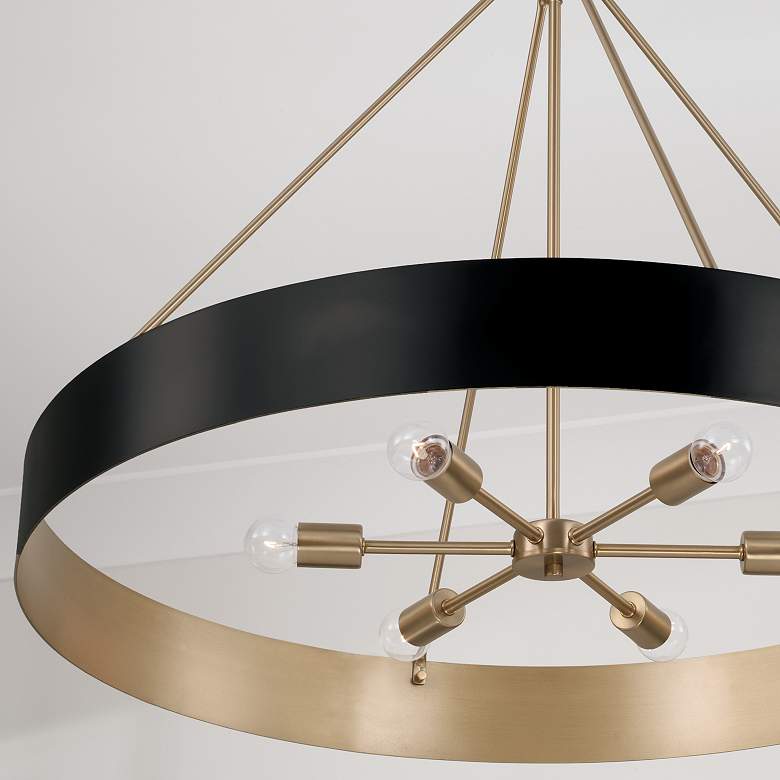 Image 3 Capital Weller 35 3/4"W Matte Brass and Black Pendant Light more views
