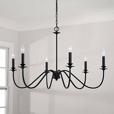 Capital Weston 38" Wide Matte Black 6-Light Chandelier