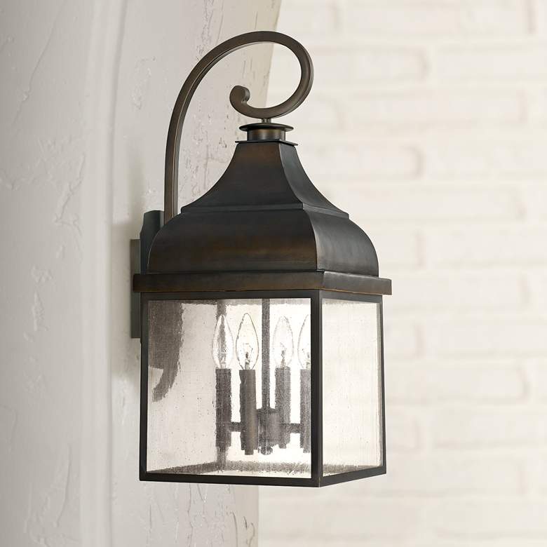 Image 1 Capital Westridge 24 1/2 "High Old Bronze Outdoor Lantern Wall Light