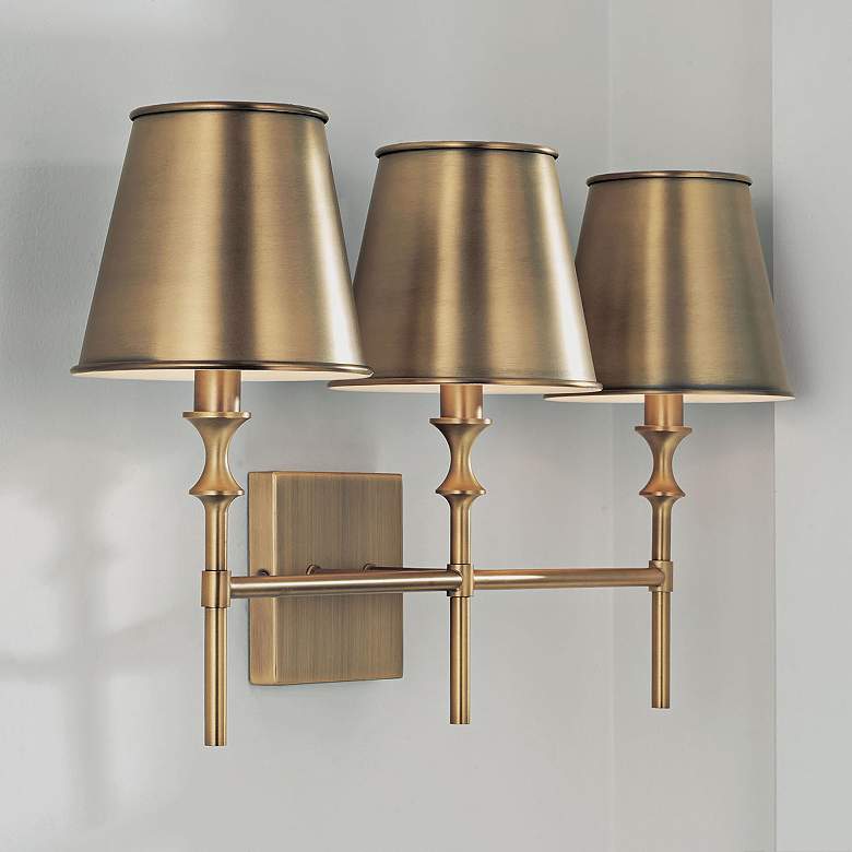 Image 1 Capital Whitney 24" Wide Aged Brass 3-Light Bath Light
