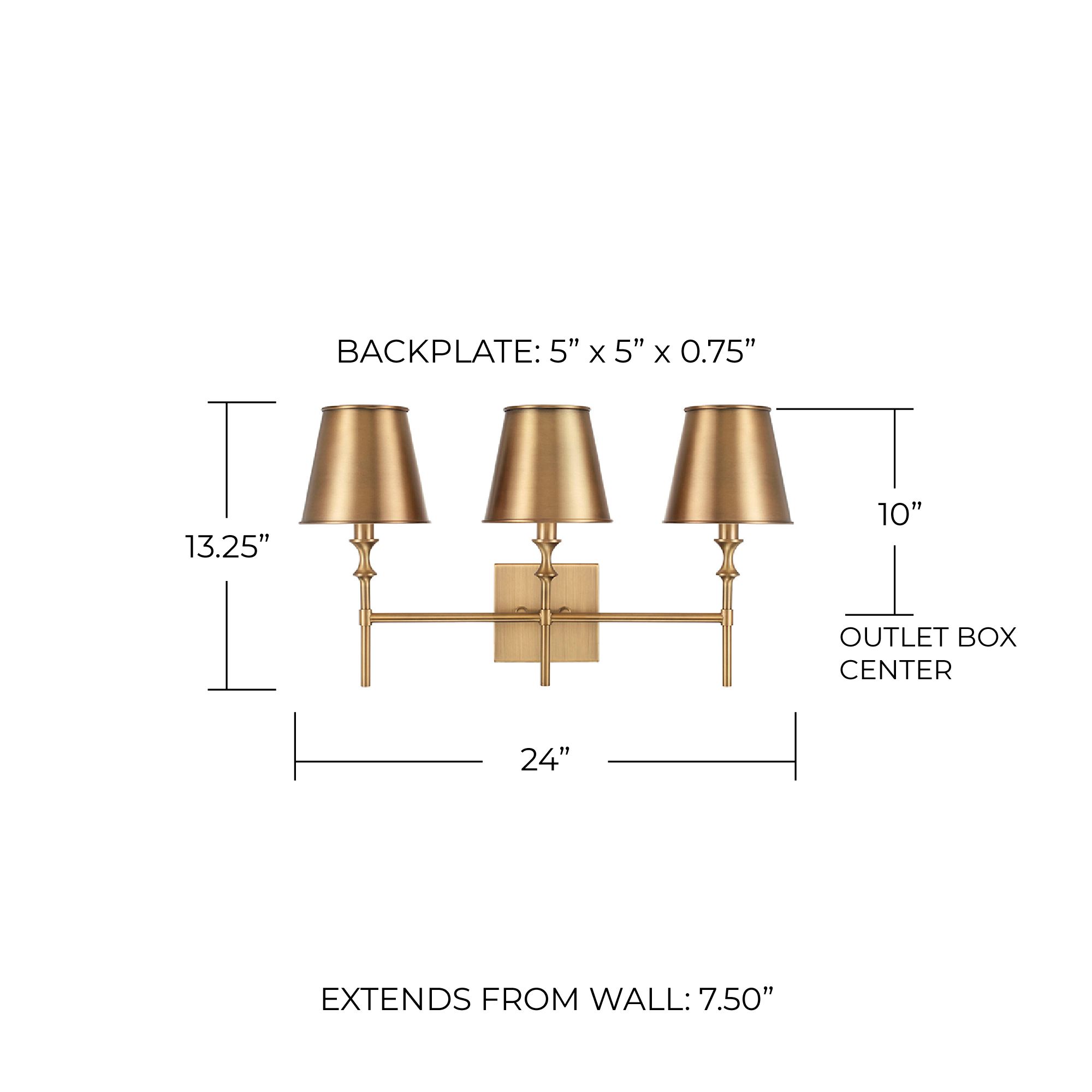 Image 5 Capital Whitney 24" Wide Aged Brass 3-Light Bath Light more views