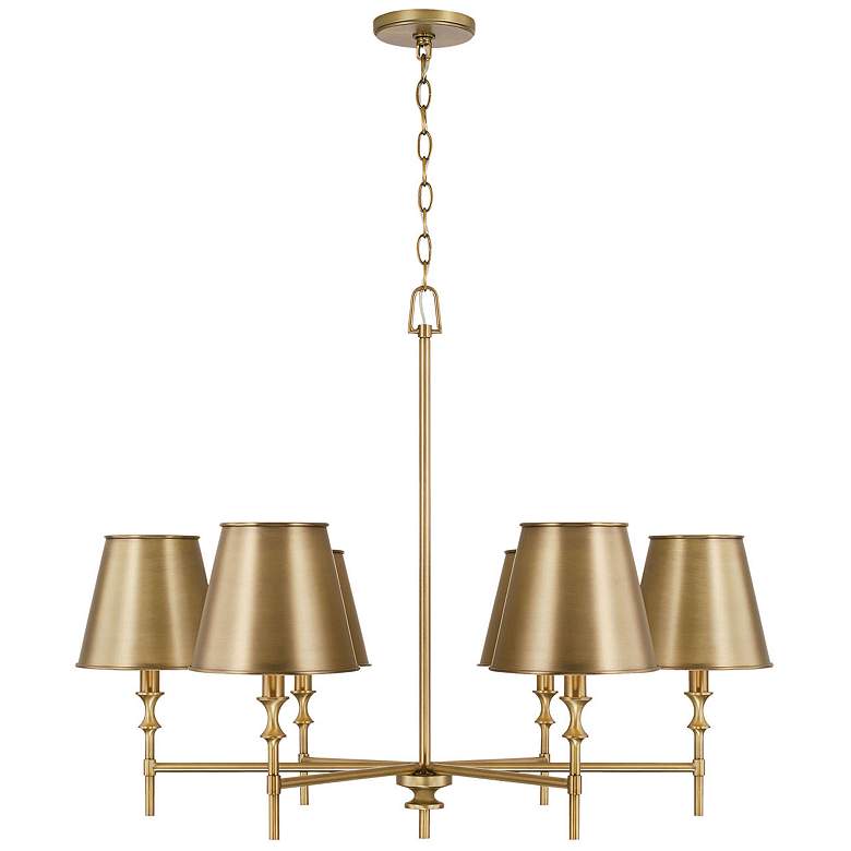 Image 2 Capital Whitney 34" Wide Aged Brass 6-Light Chandelier