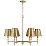 2_Capital Whitney 34" Wide Aged Brass 6-Light Chandelier