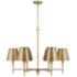 Capital Whitney 34" Wide Aged Brass 6-Light Chandelier