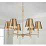 1_Capital Whitney 34" Wide Aged Brass 6-Light Chandelier