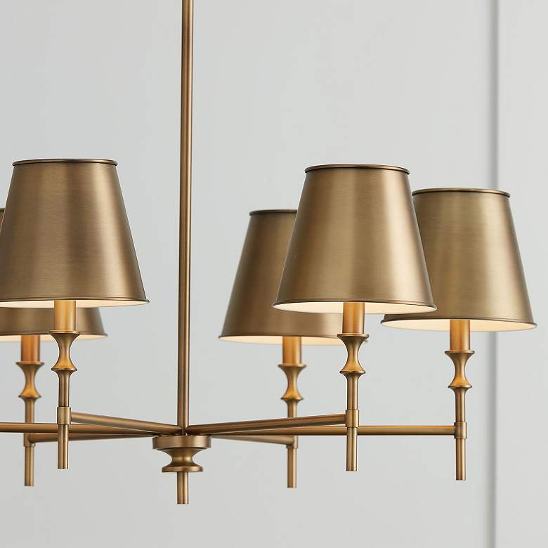 Image 4 Capital Whitney 34" Wide Aged Brass 6-Light Chandelier more views
