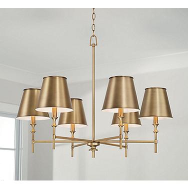 Capital Whitney 34" Wide Aged Brass 6-Light Chandelier