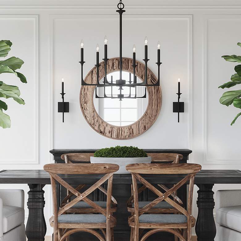 Image 4 Capital Wickland 33 1/2" Reclaimed Railroad Ties Round Wall Mirror more views
