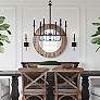4_Capital Wickland 33 1/2" Reclaimed Railroad Ties Round Wall Mirror more views
