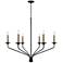 Capital Wilder 41" Wide Matte Black 6-Light Chandelier