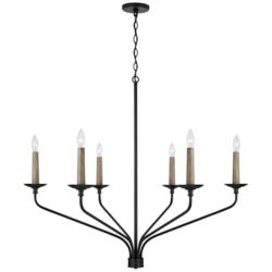 Capital Wilder 41" Wide Matte Black 6-Light Chandelier