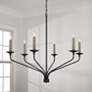 1_Capital Wilder 41" Wide Matte Black 6-Light Chandelier
