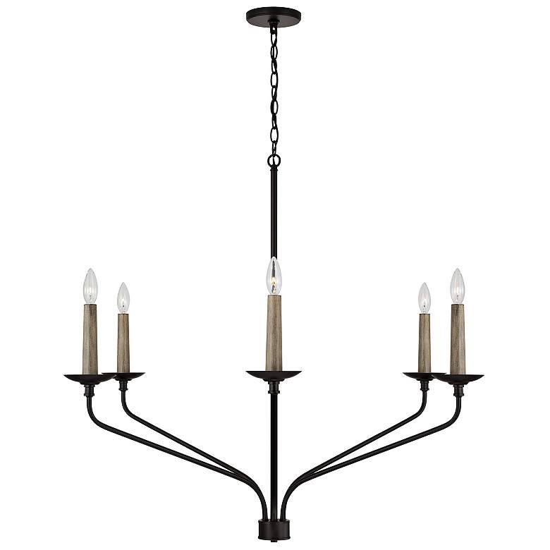 Image 4 Capital Wilder 41" Wide Matte Black 6-Light Chandelier more views