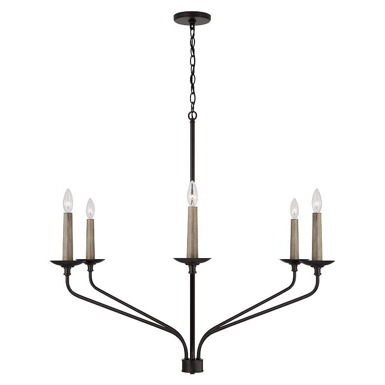 Image 5 Capital Wilder 41" Wide Matte Black 6-Light Chandelier more views