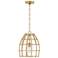 Capital Wren 12" Wide Matte Brass and Rattan Mini Pendant