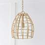 1_Capital Wren 12" Wide Matte Brass and Rattan Mini Pendant