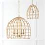 4_Capital Wren 12" Wide Matte Brass and Rattan Mini Pendant more views
