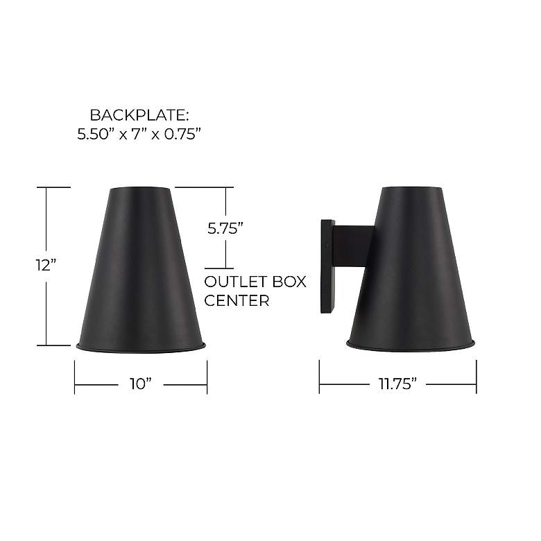 Image 6 Capital Yardley 12" High Black Outdoor Wall Light more views
