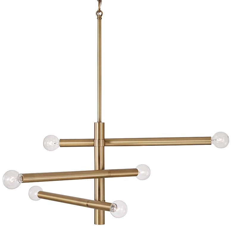 Image 2 Capital Zane 26" Wide Aged Brass 6-Light Chandelier
