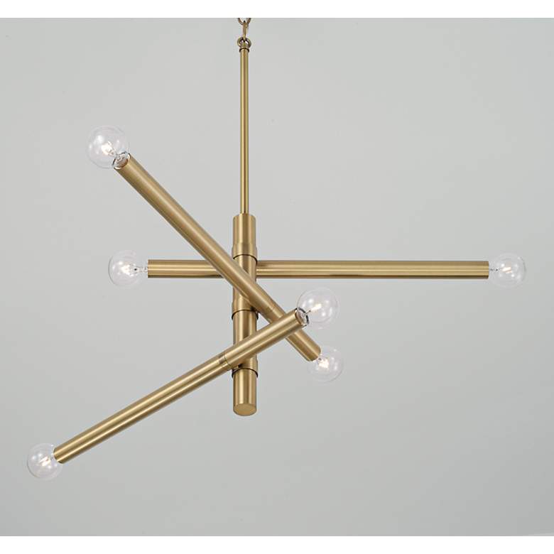 Image 4 Capital Zane 26" Wide Aged Brass 6-Light Chandelier more views