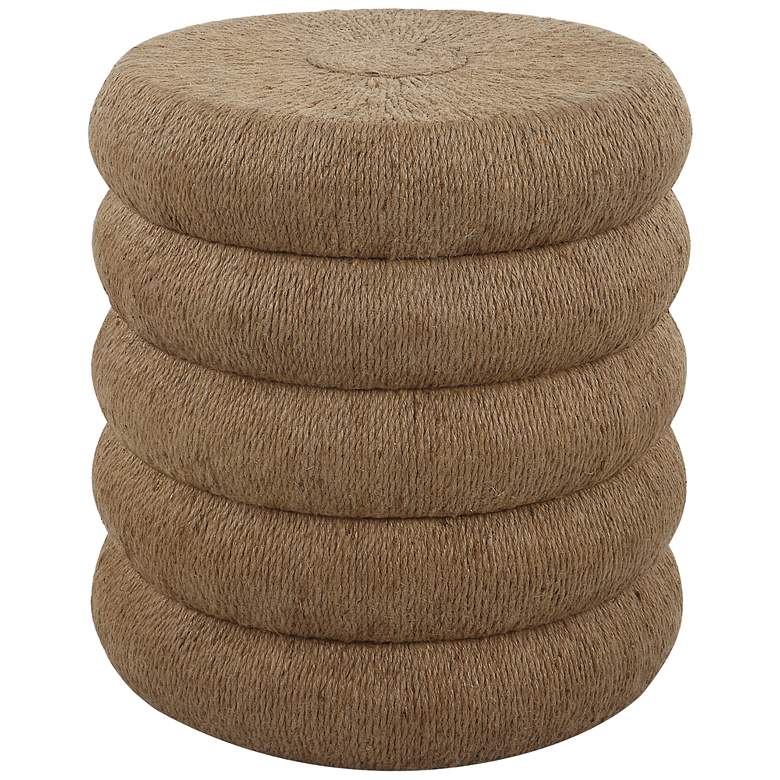 Image 1 Capitan 20 1/2 inch Wide Natural Braided Rope Scallop Side Table