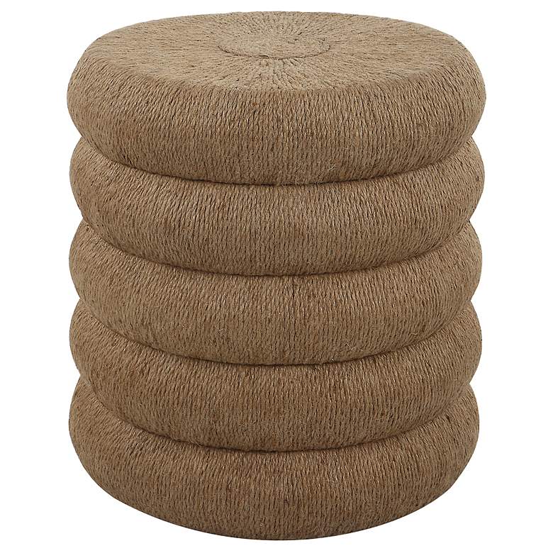 Image 1 Capitan 20 1/2 inch Wide Natural Braided Rope Scallop Side Table