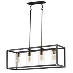 Capitol 36" Wide Black 4-Light Linear Pendant