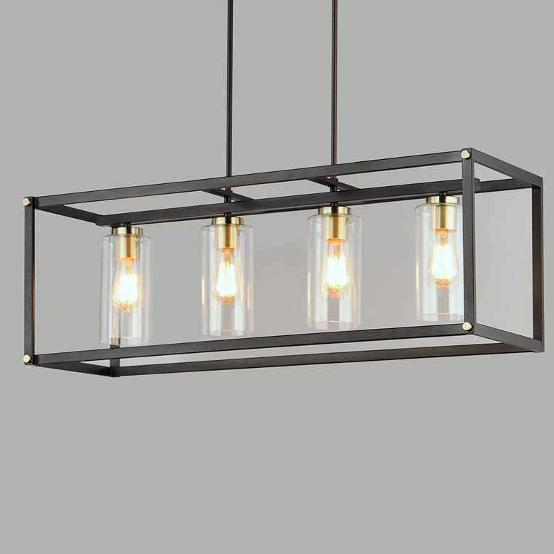 Image 1 Capitol 36" Wide Black 4-Light Linear Pendant