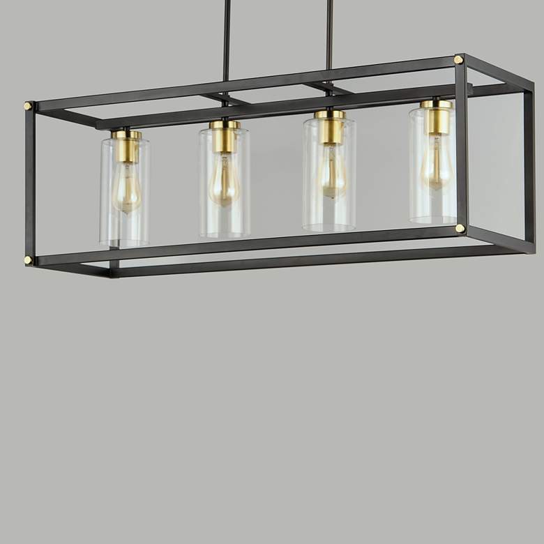 Image 3 Capitol 36" Wide Black 4-Light Linear Pendant more views
