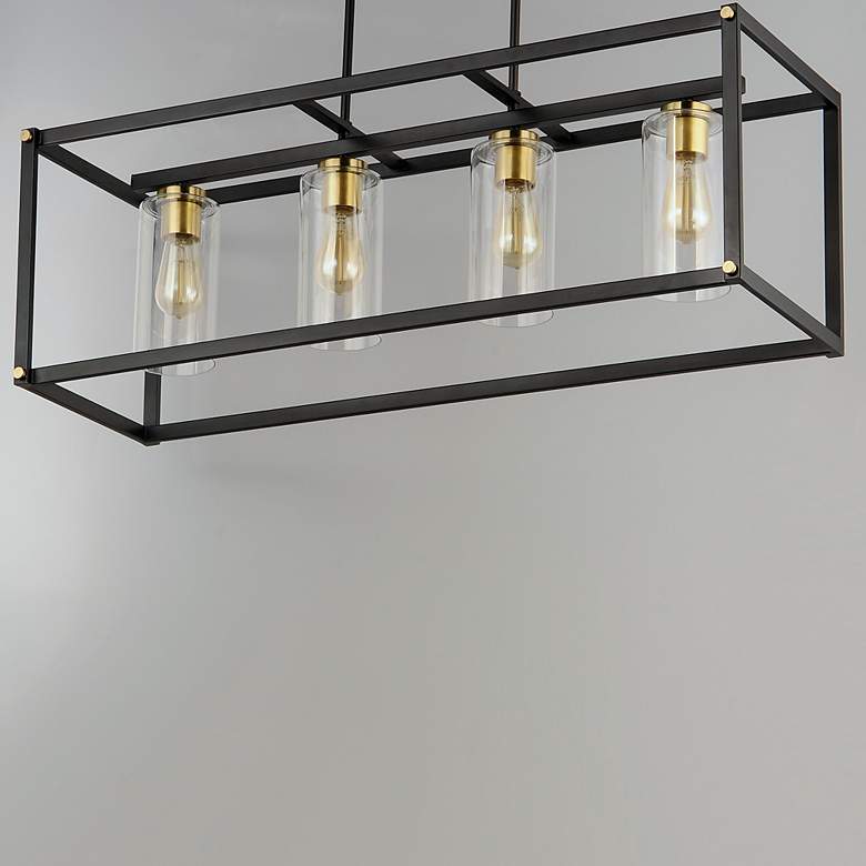 Image 4 Capitol 36" Wide Black 4-Light Linear Pendant more views