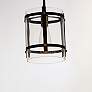 6_Capitol 9 1/2"W Matte Black and Antique Brass Mini Pendant more views