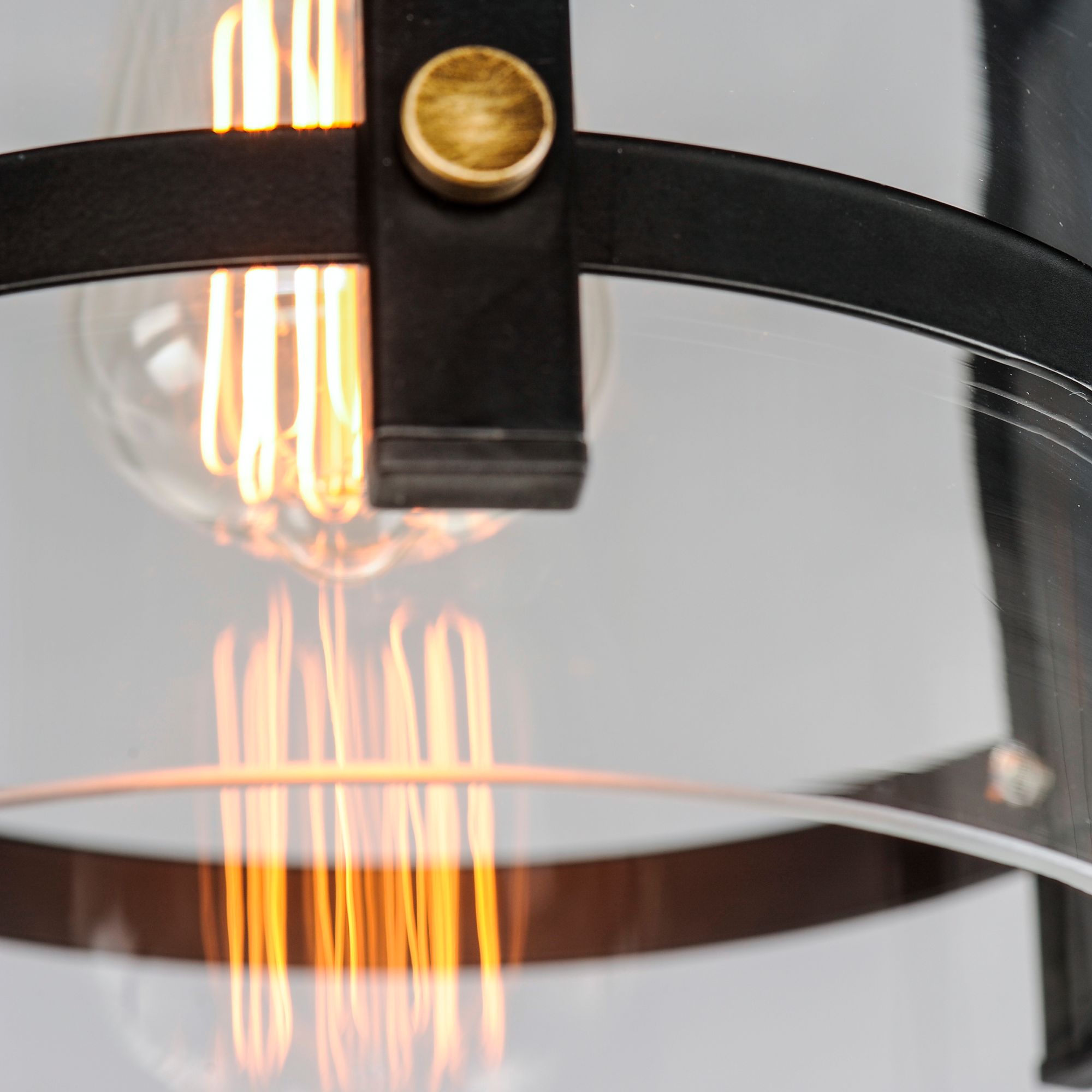 Capitol 9 1/2"W Matte Black and Antique Brass Mini Pendant