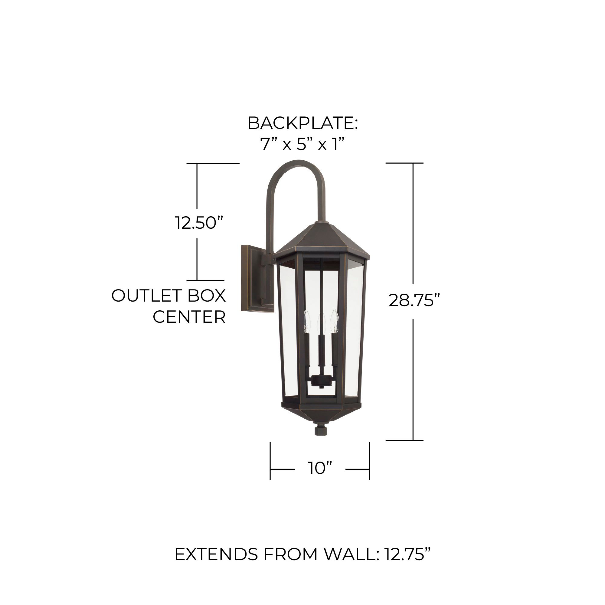 Image 2 Capitol Ellsworth 28 3/4" High Bronze 3-Light Outdoor Wall Lantern more views