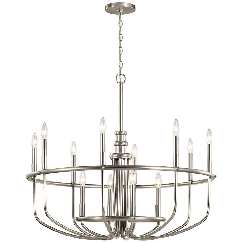 Image 2 Capitol Hill 34 3/4" Wide Brushed Nickel 12-Light Chandelier