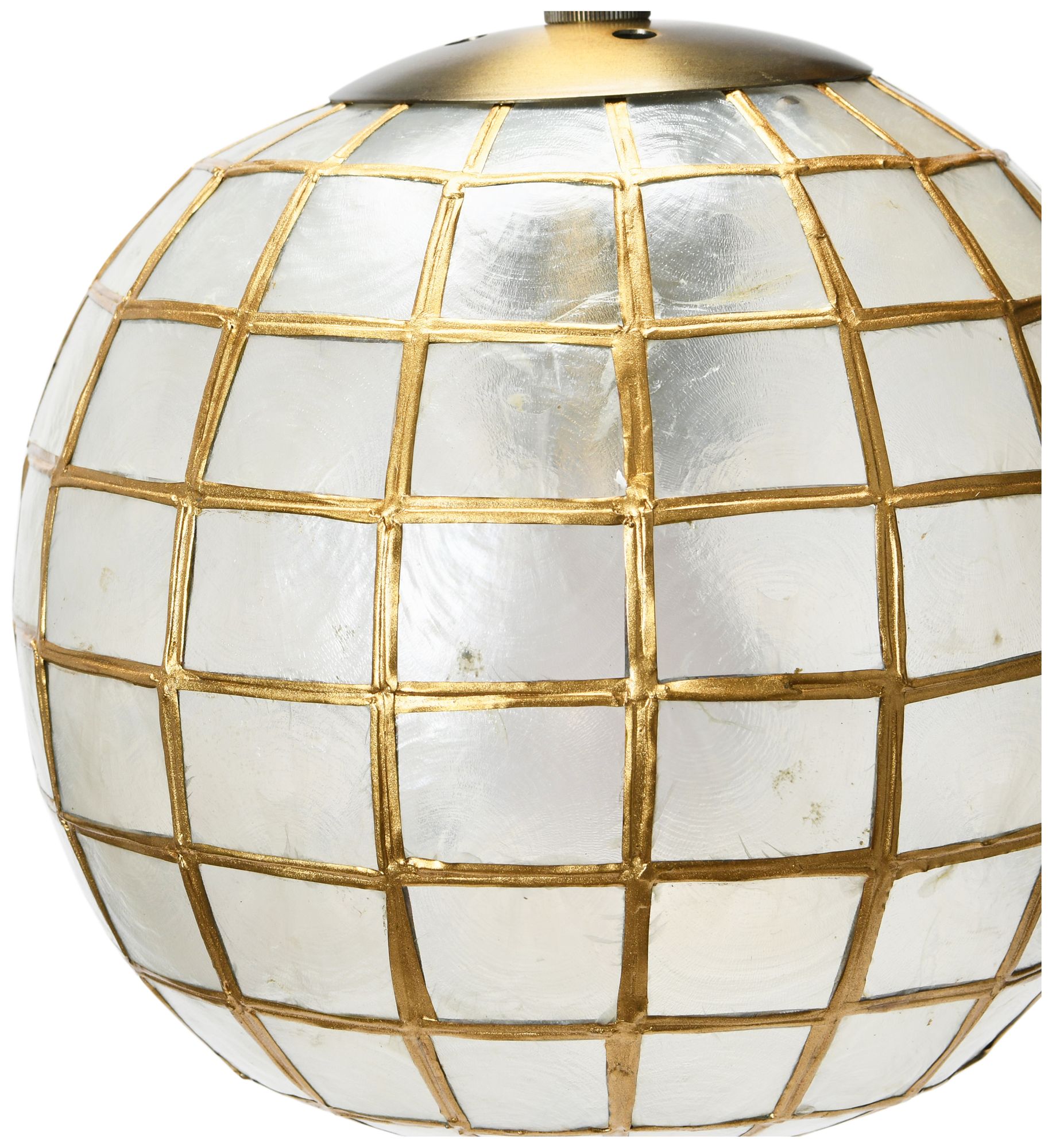 Image 4 Capiz and Metal Wall Sconce with Detail, Brass more views