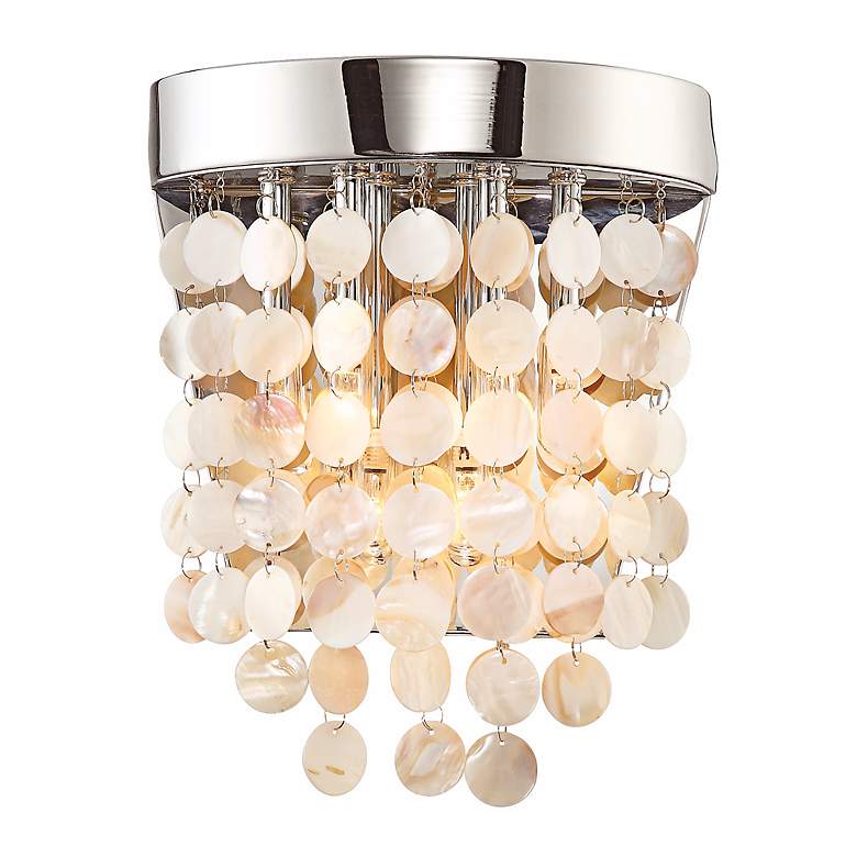 Image 1 Capiz Shell 11 3/4" High Wall Sconce