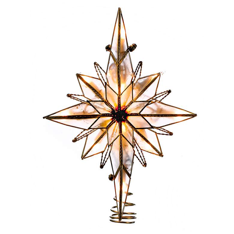 Image 1 Capiz Shell North Star 10-Light Plug-In Tree Topper