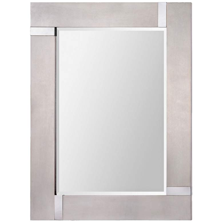 Image 1 Capiz Silver Leaf 30 inch x 40 inch Rectangular Wall Mirror