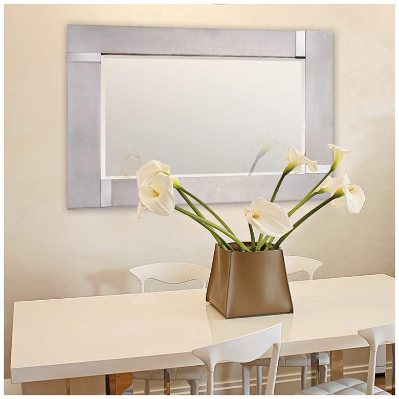 Image 2 Capiz Silver Leaf 30 inch x 40 inch Rectangular Wall Mirror more views