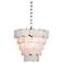 Capiz Style White Glass Chip 12" Wide Small Chandelier