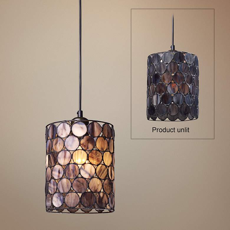 Image 1 Capiza Collection 7" Wide Pendant Chandelier