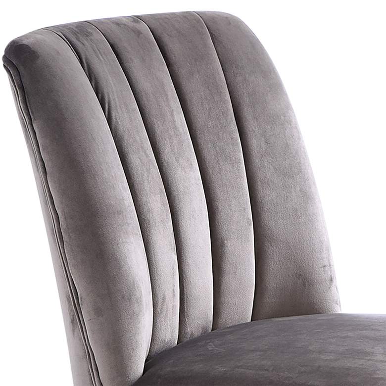 Image 2 Capp Gray Velvet Armless Bar Stool more views