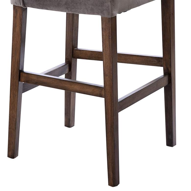 Image 3 Capp Gray Velvet Armless Bar Stool more views