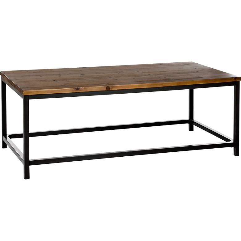 Image 1 Capper 48 inch Wide Oak Wood and Metal Legs Coffee Table