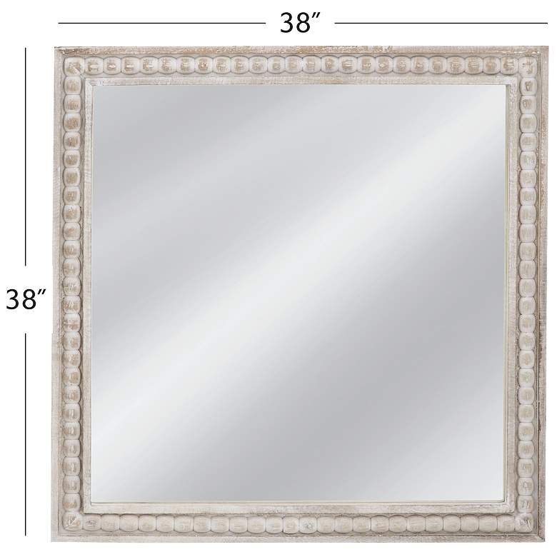 Image 6 Cappi 38" x 38" White Washed Wall Mirror more views