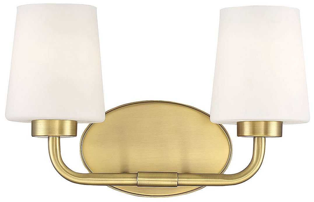 Capra 2-Light Bathroom Vanity Light in Warm Brass