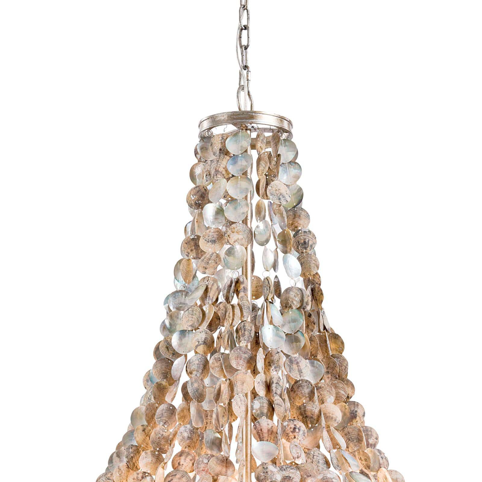 Image 2 Capri 25 1/2"W Silver Gold Abalone Shell 6-Light Chandelier more views