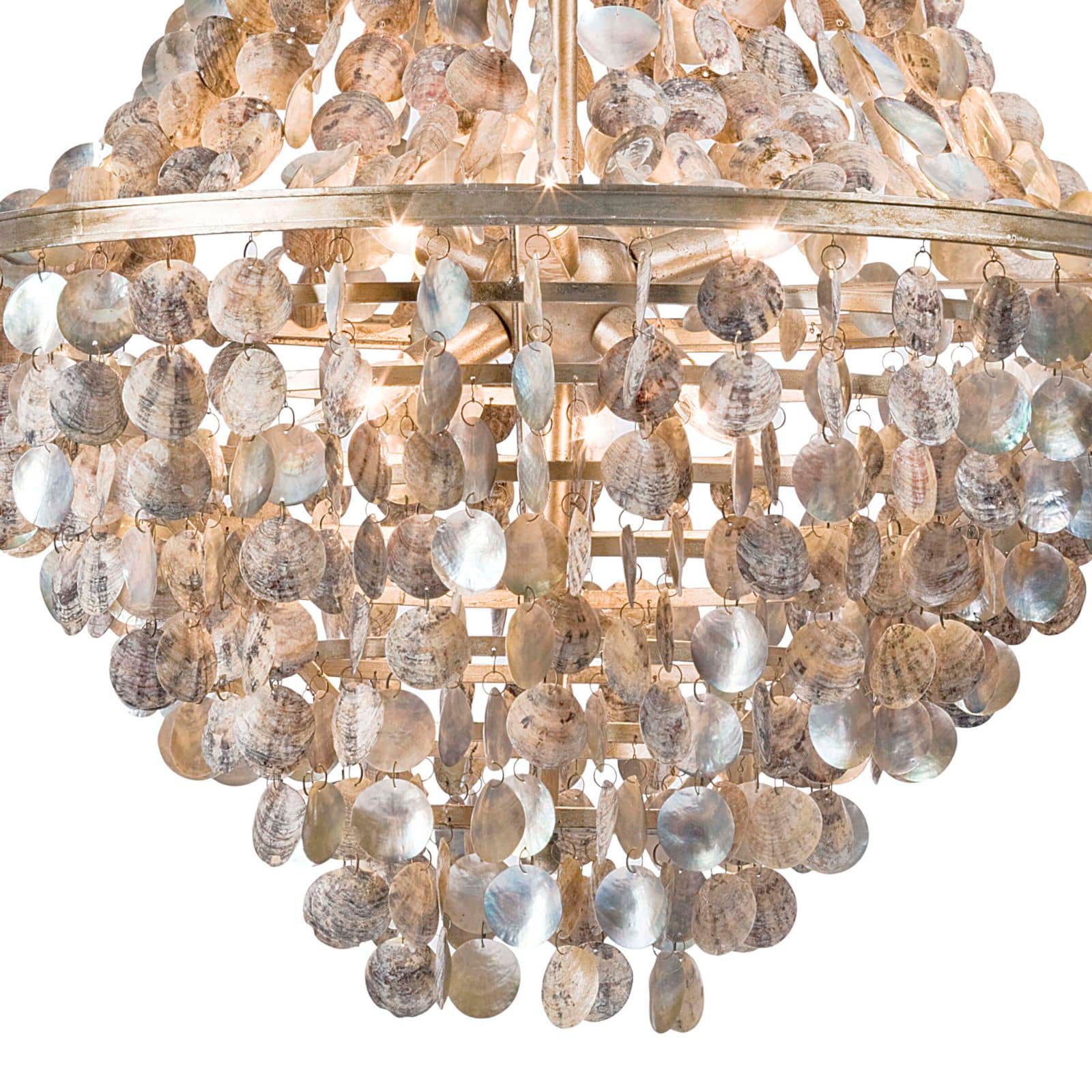 Image 4 Capri 25 1/2"W Silver Gold Abalone Shell 6-Light Chandelier more views