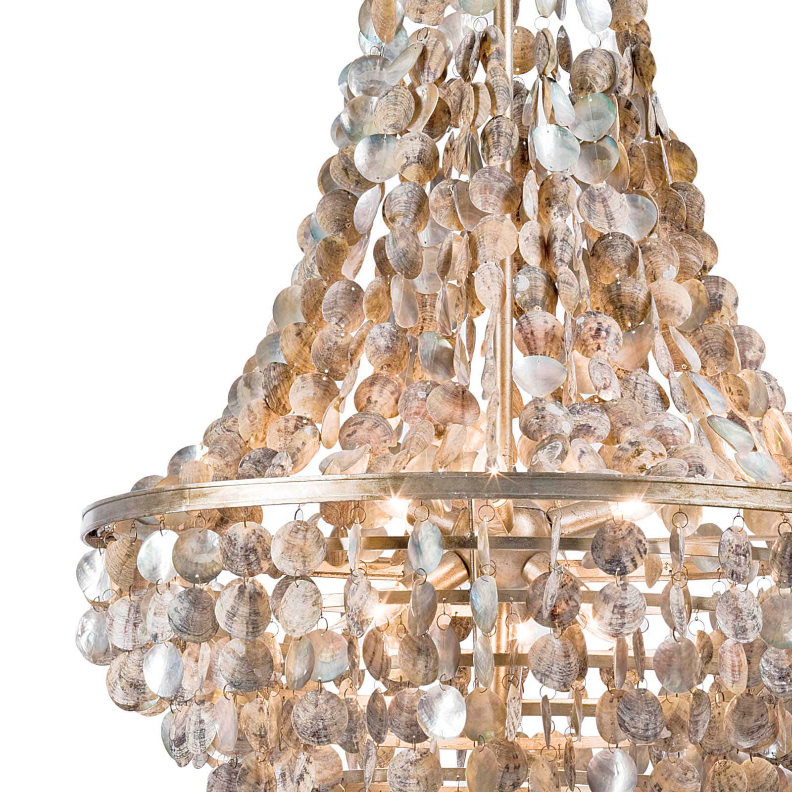 Image 5 Capri 25 1/2"W Silver Gold Abalone Shell 6-Light Chandelier more views