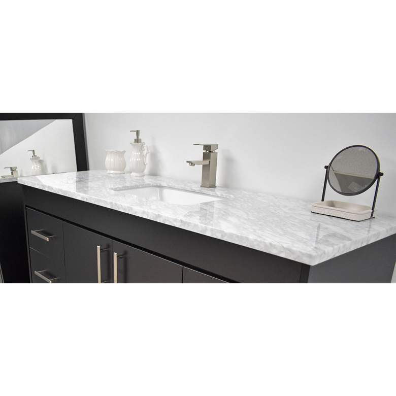 Image 2 Capri 60 inch Wide Black 6-Drawer Marble Top Single Sink Vanity more views